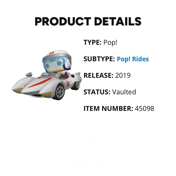 Funko Pop Speed Racer with Mach 5 - Picture 2 of 12